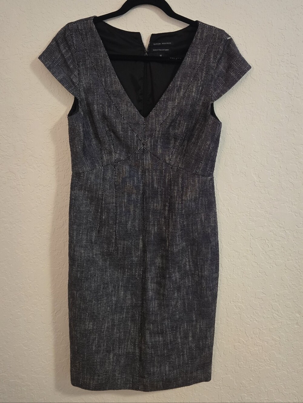 Banana Republic Midi Sheath Dress Italian Fabric Timeless Capsule Wardrobe Sz 10
